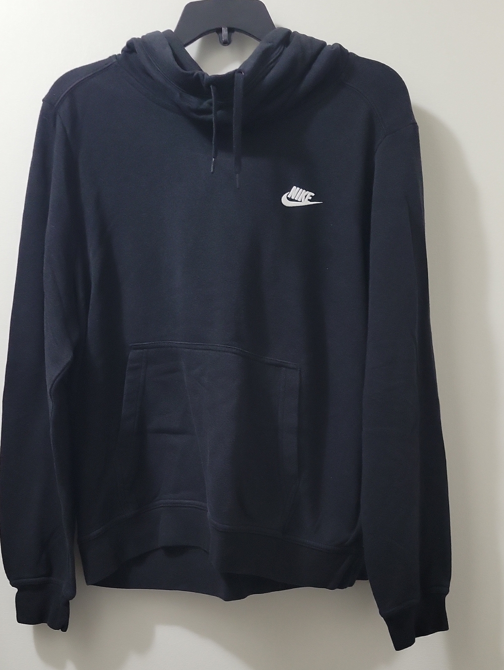 Nike Black Pullover Hoodie with White Swoosh